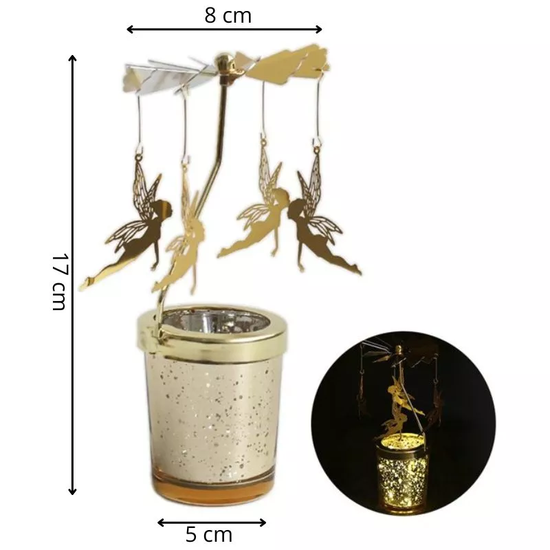 Suport lumanare decorativa Caruselul rotativ cu zane [19]
