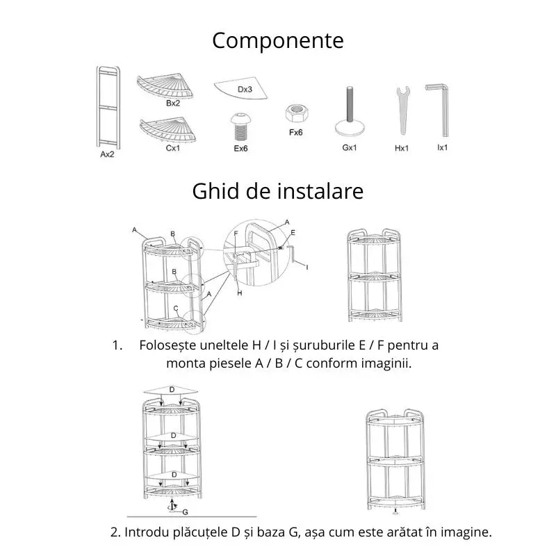 Suport organizare baie 3 rafturi compacte [4]