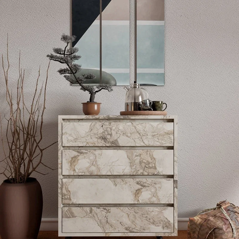 Comoda Suvera, efect marmura, 4 sertare, rafturi, moderna [0]