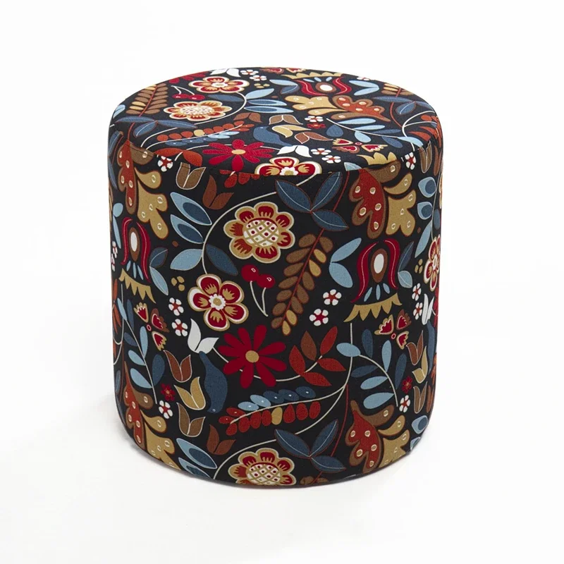 Cele mai noi - Taburet Dalbudak, cilindric, model colorat, tapiterie textila, versatil