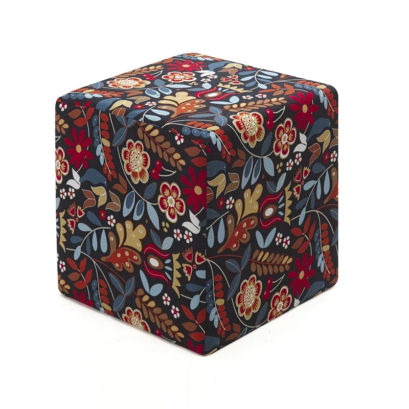Cele mai noi - Taburet Dalbudak, patratos, design vintage, tapiterie multicolor