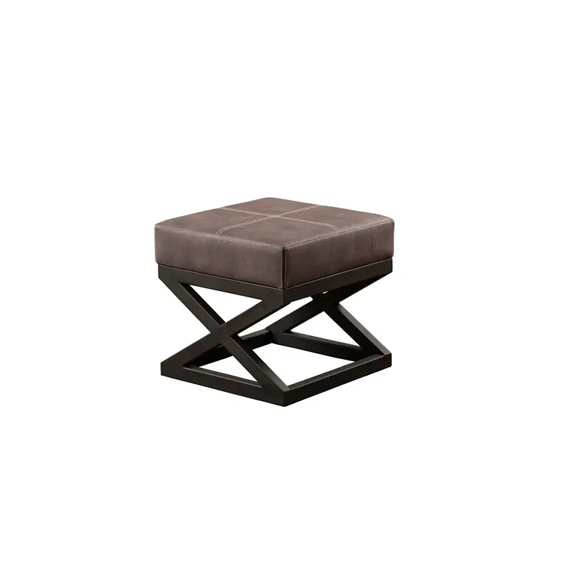 Taburet Krupa antracit, cadru metalic, tapiterie din piele ecologica, design modern [2]