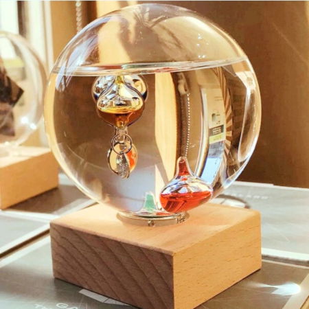 Termometru Galileo cu suport de fag [3]