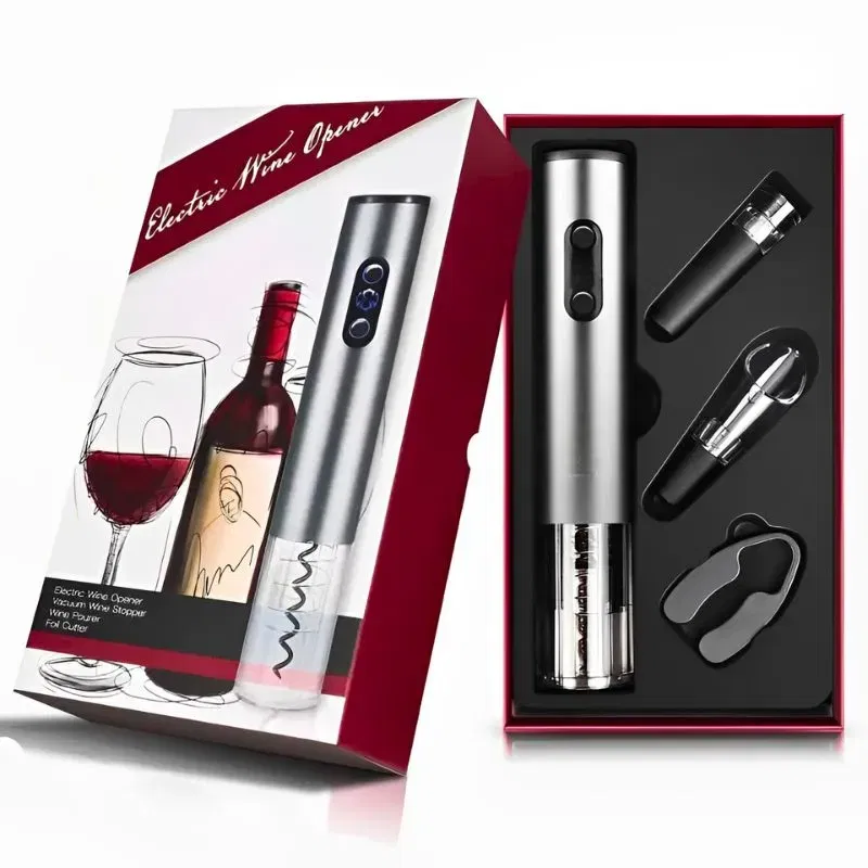 Tirbuson electric cu accesorii vin, set cadou 4 piese [8]