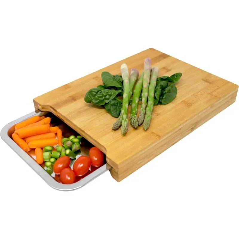 Tocator din bambus cu tava din otel inoxidabil [4]