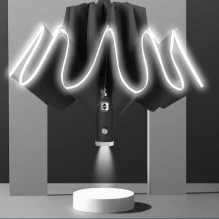 Umbrela cu lanterna si banda reflectorizanta [0]