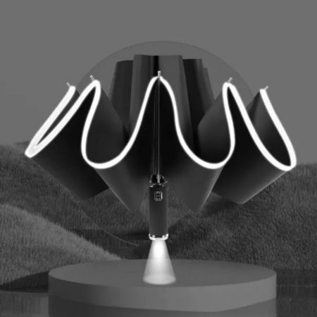 Umbrela cu lanterna si banda reflectorizanta [3]