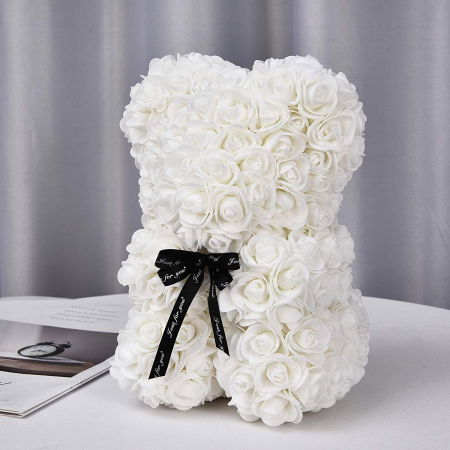 Cadouri - Ursulet din spuma alb, 25 cm, cutie cadou