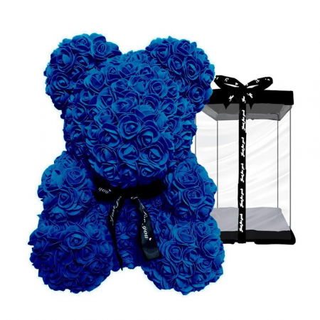 Ursulet din spuma albastru, 25 cm, cutie cadou [1]