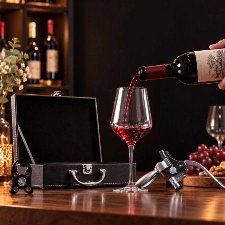 Valiza Deluxe cu accesorii de vin Premium set 9 piese [7]