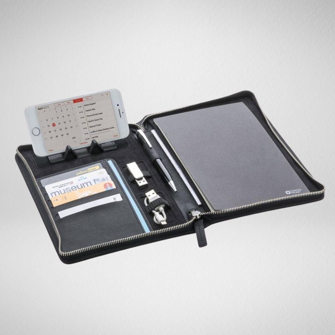 Mapa A5 cu fermoar si suport pentru telefon Swiss Peak Heritage