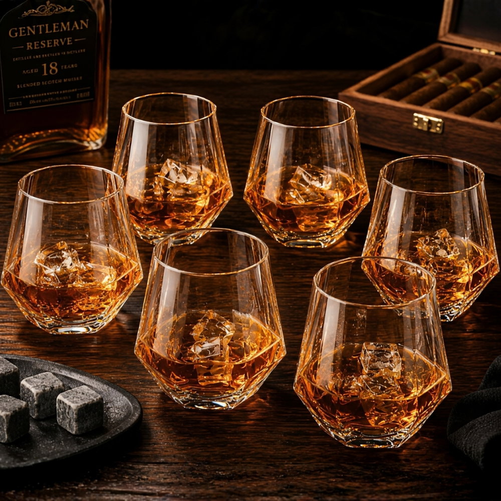 Set 6 Pahare whiskey design Diamant
