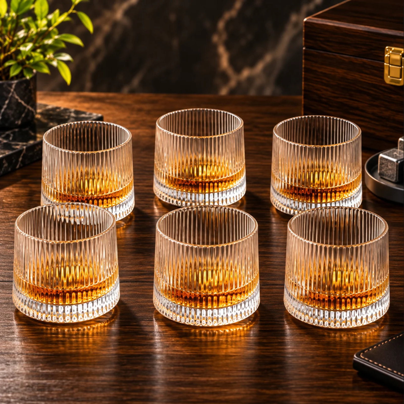 Mărește imaginea pentru Set 6 Pahare whiskey Rotating Vertical