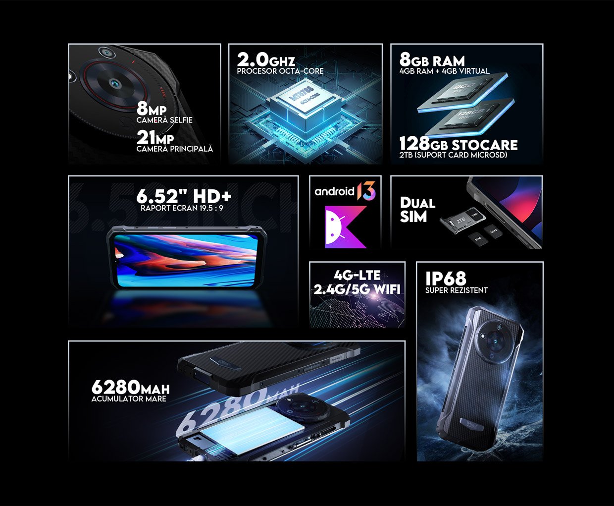 ihunt p8000 ultra carbon, supr specificatii