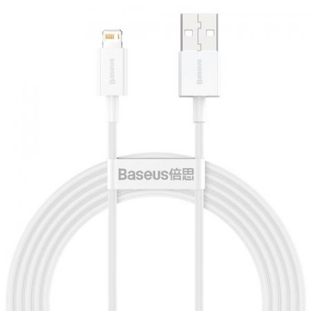 Cablu date iPhone - Cablu date iPhone 2metri Baseus Superior Cable USB - Lightning 2,4A 2 m White (CALYS-C02)