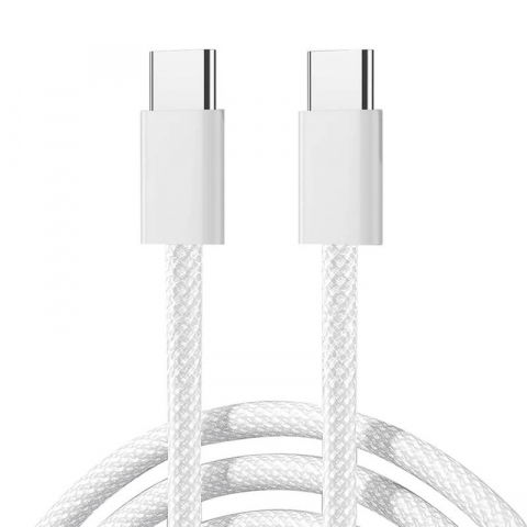 Cablu date Type C la Type C - Cablu date Type C la Type C 3A, USB-C la USB-C, 60 W, împletit, 1m (alb) Joyroom
