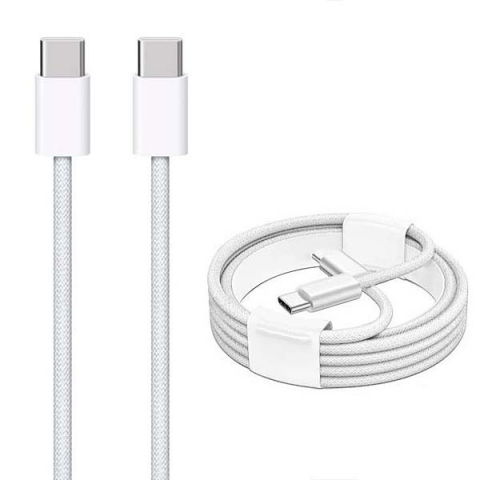 Cablu date Type C la Type C - Cablu Date Type-C la Type-C 3A 60W 2m Alb USB-C Încărcare Rapidă