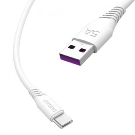 Pentru Telefoane Samsung - Cablu date USB Type C, Dudao,  5A Lungime 2 metri white
