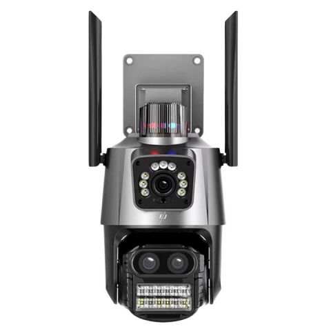 Camera supraveghere - Camera de supraveghere dubla WIFI, 8MP, exterior/interior, Ultra HD, 5X zoom, rotire,alarma, senzor miscare