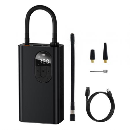 Compresor atv auto - Compresor portabil Bicicleta trotineta atv / compresor auto pe baterie, 8Bar  fara fir 2500mAh 54W black (CRNL040001