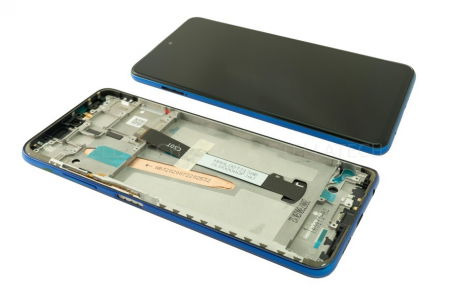 Display-uri si Touchscreen-uri - Display Xiaomi Poco X3 / X3 NFC cu Rama Blue Original Service Pack