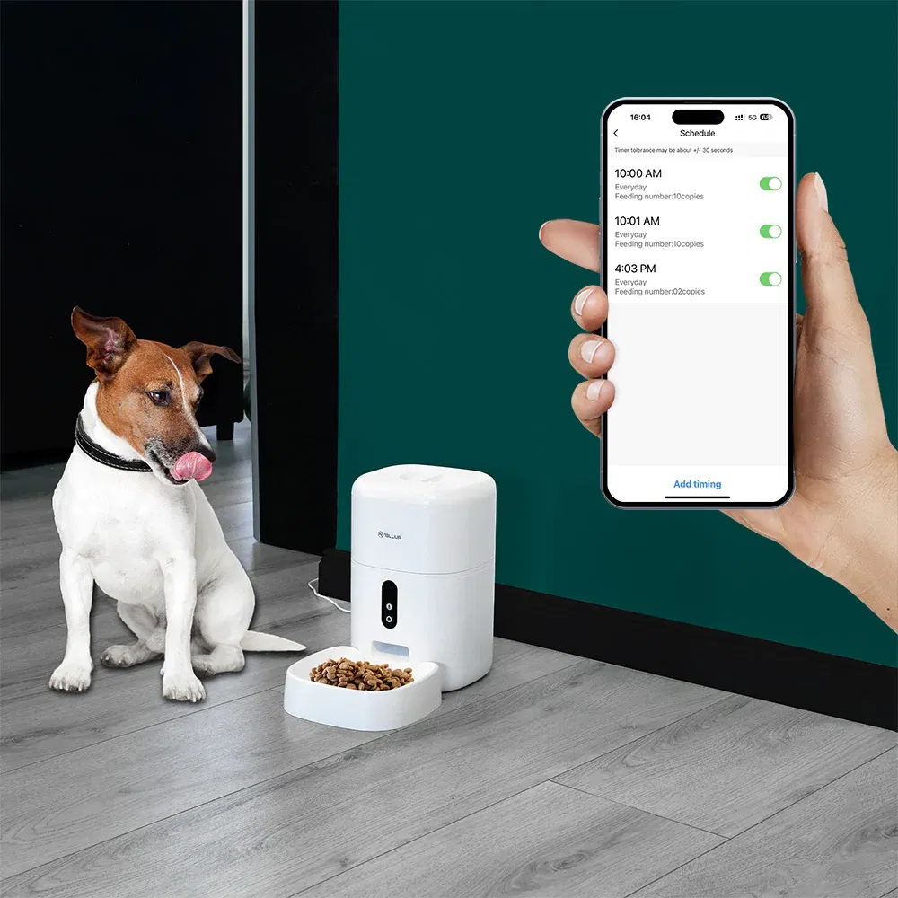 Farfurii mancare caini si pisici - Hrănitor inteligent pentru animale de companie cu camera video , aplicatie telefon, WiFi, cameră UltraHD, 4L, alb, pisici, caini