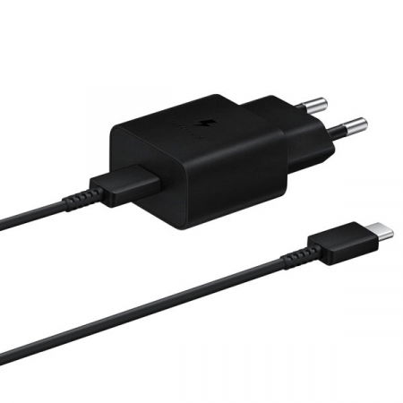 Pentru Telefoane Samsung - Incarcator retea Samsung USB wall charger Type C 15W PD AFC + USB Type C cable black (EP-T1510XBEGEU)