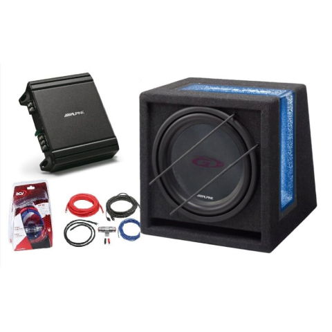 Accesorii - Subwoofer auto cu amplificator si cabluri, 25cm, Amplificator auto Mono 550w