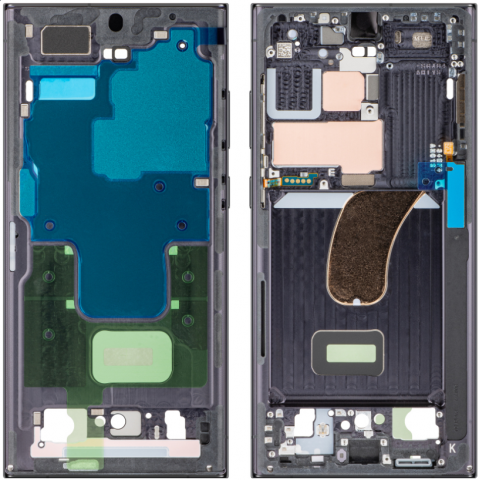 Piese si Componente GSM - Rama / Carcasa / Mijloc, ecran Samsung Galaxy S23 Ultra, Original Service Pack, Negru Phantom Black