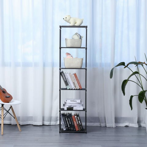 Raft multifuncțional cu 5 straturi și suport de depozitare (42x153cm) - negru [3]