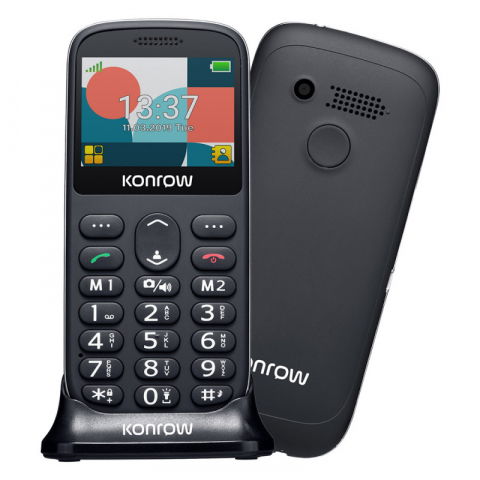 Telefon Konrow 231 ,Display mare 2.31", cu doc incarcare, 2G / Telefon cu taste butoane / Telefon batrani [0]
