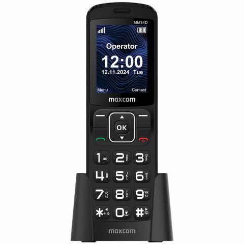 Maxcom - <img src="maxcom-comfort-mm34d-4g-black.jpg"      alt="MaxCom Comfort MM34D 4G – telefon seniori cu taste mari şi ecran 2.4″"      title="MaxCom Comfort MM34D 4G – telefon simplu seniori, tastatură mare, 4G">