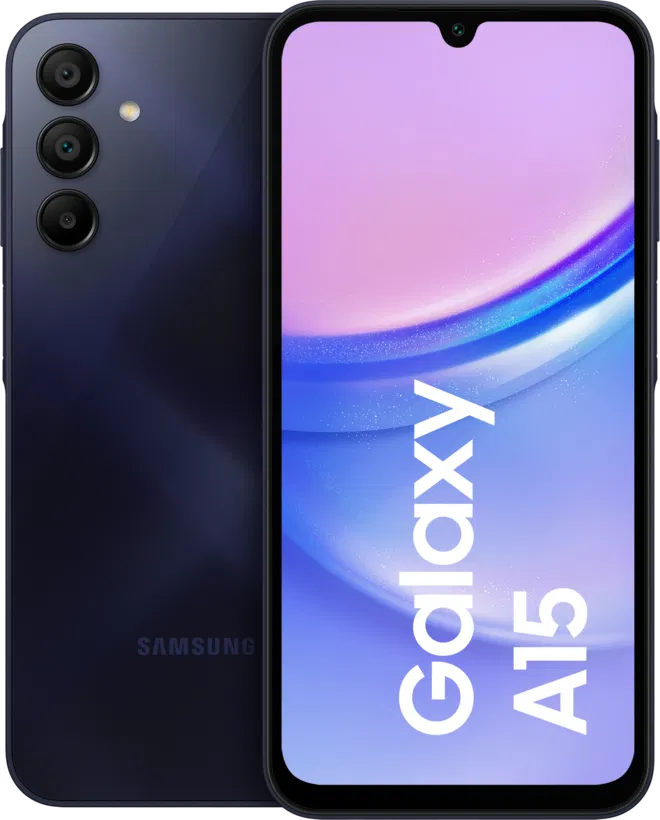 Samsung - Telefon mobil Samsung Galaxy A15, Dual SIM, 4GB RAM, 128GB, 4G, Blue Black  PROMO
