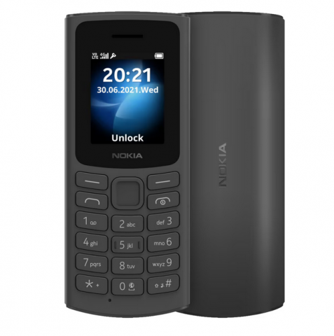 Telefon Nokia 105 4G, Display 2.4", IP54, Black / Telefon cu butoane / Telefon seniori / Telefon batrani [0]