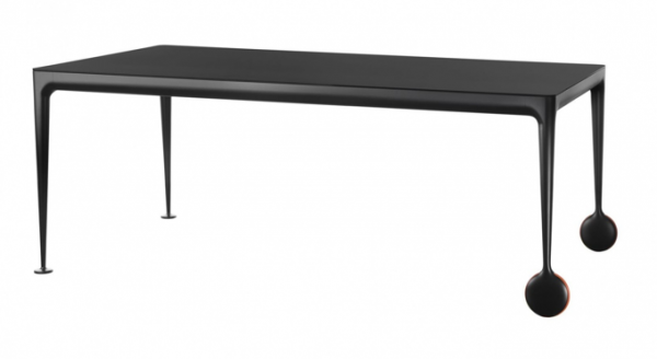 Table Big Will 240x110cm – Magis - Frame in Aluminium Painted Black 5130 and Tempered glass matt black [1]
