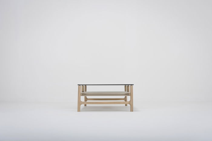 Fawn coffee table solid oak structure and glass top 120x60x30cm Gazzda [6]