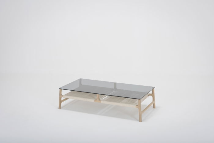 Fawn coffee table solid oak structure and glass top 120x60x30cm Gazzda [1]
