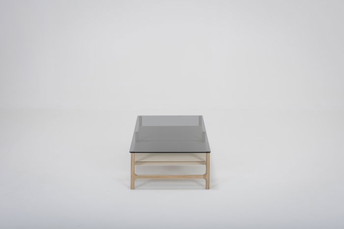 Fawn coffee table solid oak structure and glass top 120x60x30cm Gazzda [3]