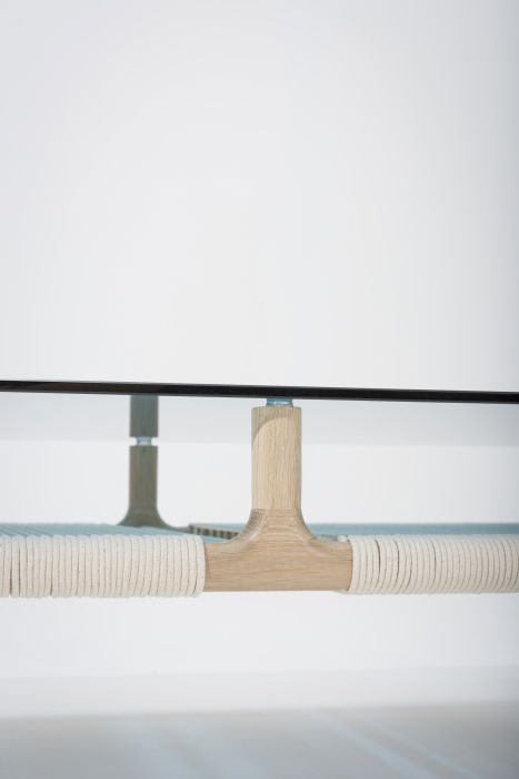 Fawn coffee table solid oak structure and glass top 120x60x30cm Gazzda [19]