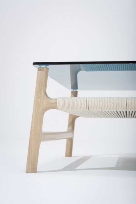 Fawn coffee table solid oak structure and glass top 120x60x30cm Gazzda [22]