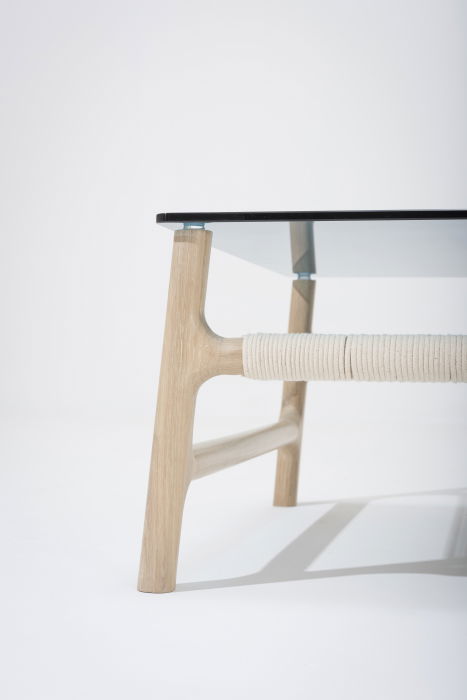 Fawn coffee table solid oak structure and glass top 120x60x30cm Gazzda [23]