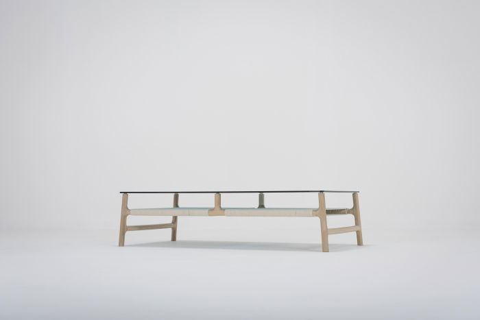 Fawn coffee table solid oak structure and glass top 120x60x30cm Gazzda [10]