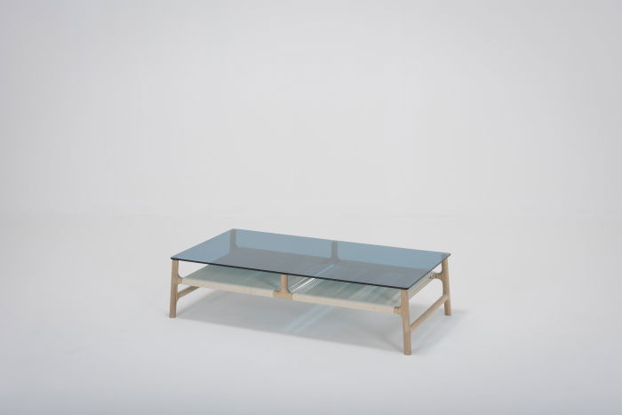 Fawn coffee table solid oak structure and glass top 120x60x30cm Gazzda [11]