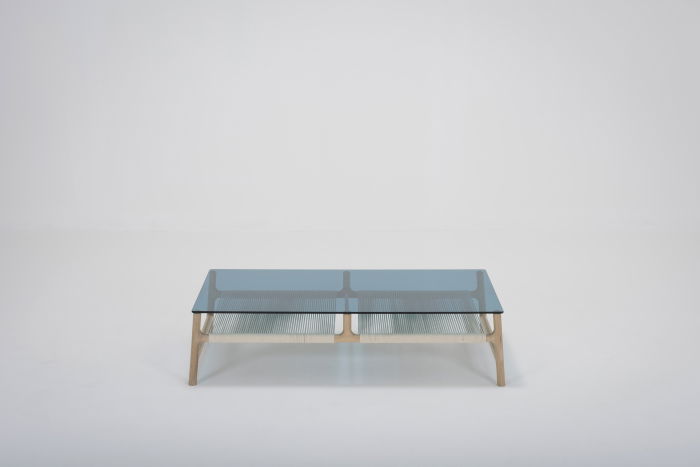 Fawn coffee table solid oak structure and glass top 120x60x30cm Gazzda [12]