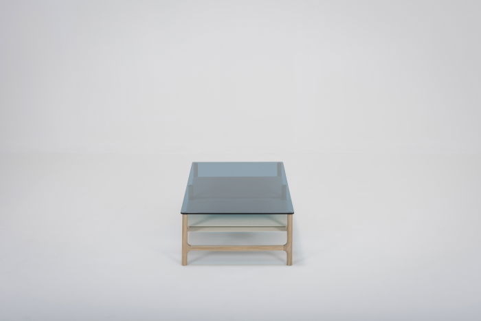 Fawn coffee table solid oak structure and glass top 120x60x30cm Gazzda [13]