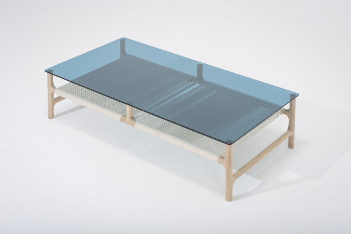 Fawn coffee table solid oak structure and glass top 120x60x30cm Gazzda [14]
