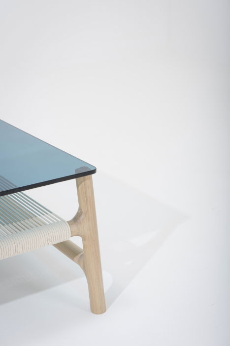 Fawn coffee table solid oak structure and glass top 120x60x30cm Gazzda [15]
