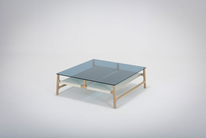 Fawn coffee table with solid wood structure and glass top 90x90x30cm Gazzda [17]