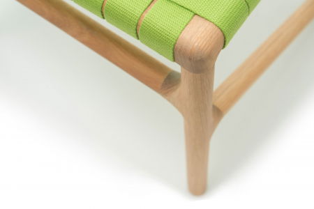 Fawn chair with solid oak structure and cotton webbing seat [10]
