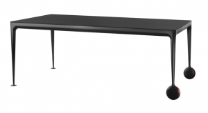 Table Big Will 240x110cm – Magis - Frame in Aluminium Painted Black 5130 and Tempered glass matt black [0]